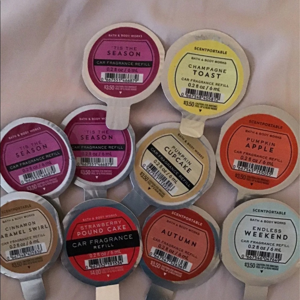10 BATH AND BODY WORK scent refills only 5.00 each
